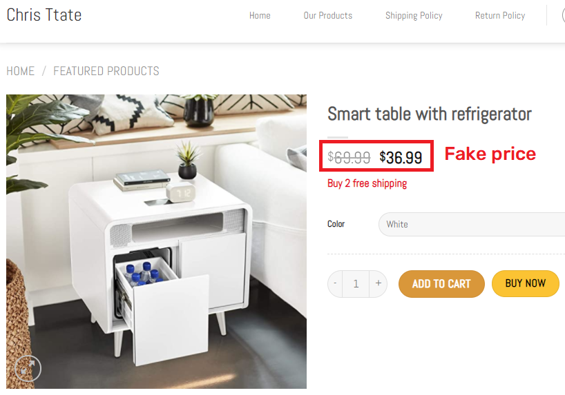 christtate scam fake price smart table