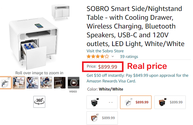 sobro smart table amazon real price