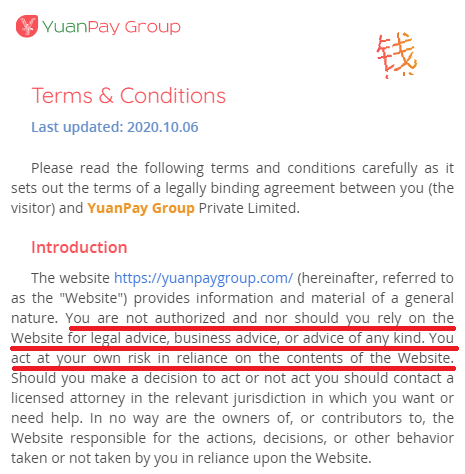 Yuanpaygroup scam terms and conditions 