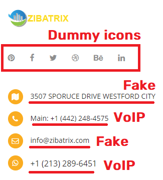 zibatrix scam fake contact details