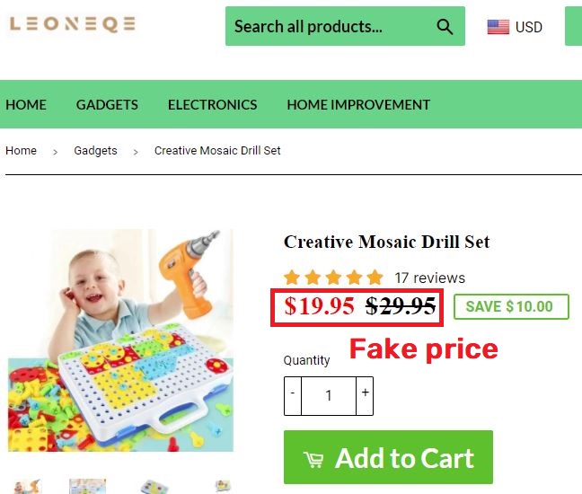 leoneqe scam mosaic drill fake price