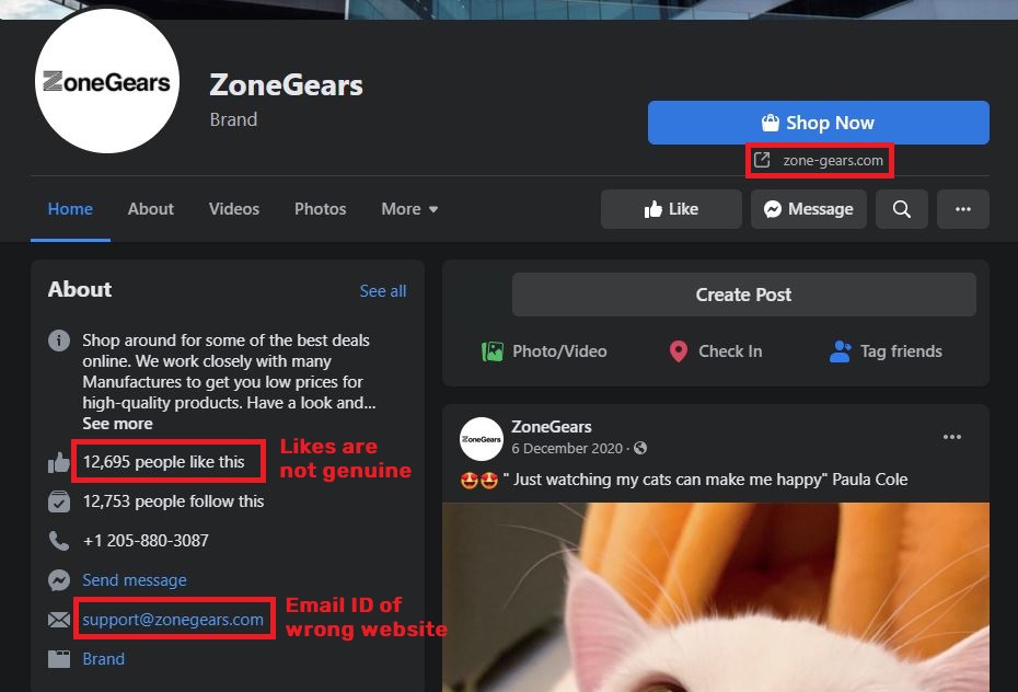 zone-gears scam facebook page 2