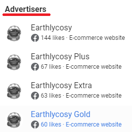 earthlycosy scam facebook advertiser 1