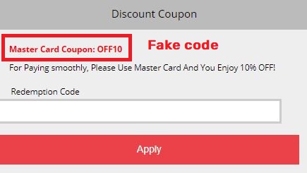 fake discount code