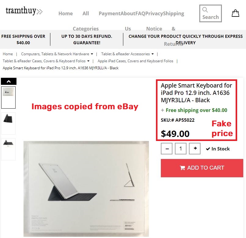 Tramthuyp scam fake price 2