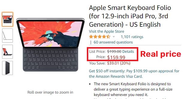 apple smart keyboard real price