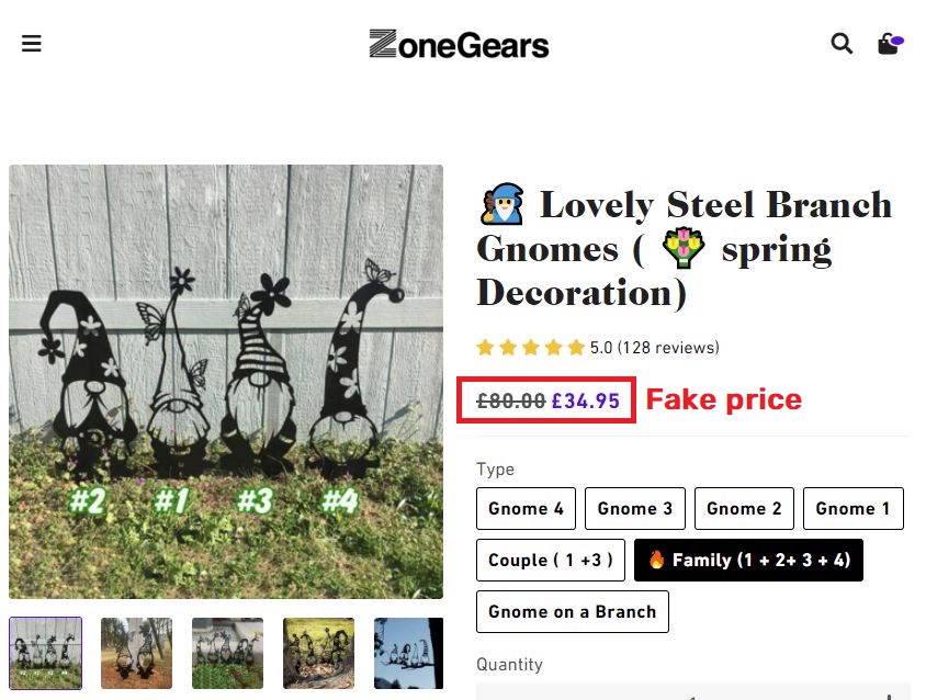 zone-gears scam fake price gnomes garden