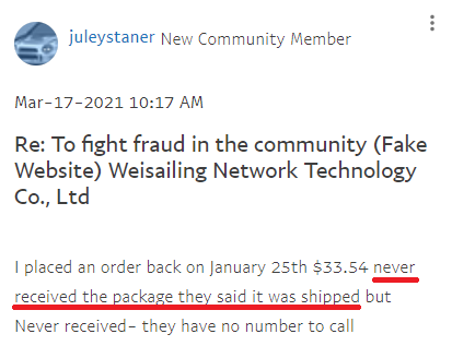 Weisailing paypal complaint 4