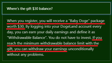 dogeland scam baby doge and withdrawal limit