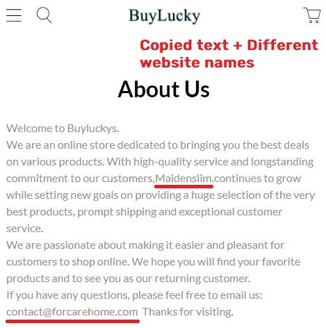 buyluckys scam copied content