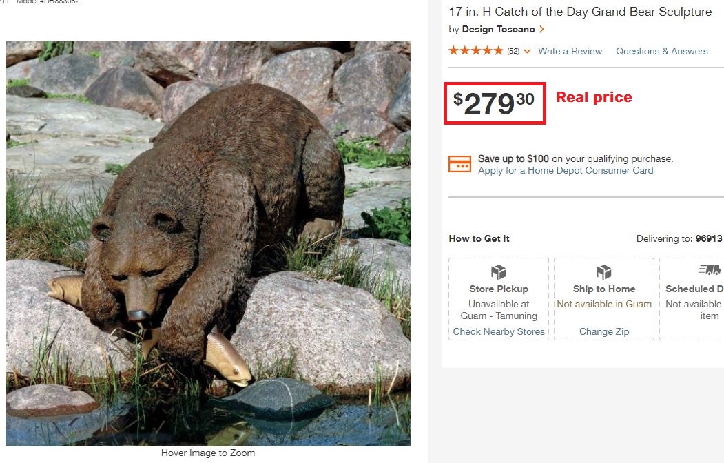 plastictoyr scam bear statue real price