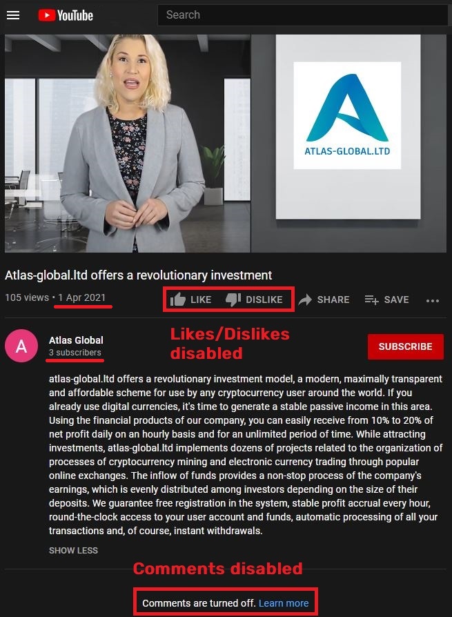 atlas-global scam youtube video