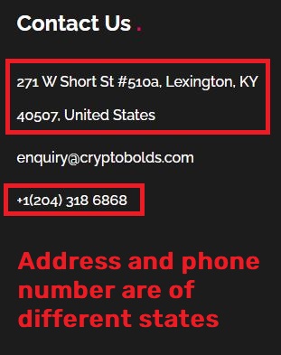 cryptobolds scam fake contact details 1