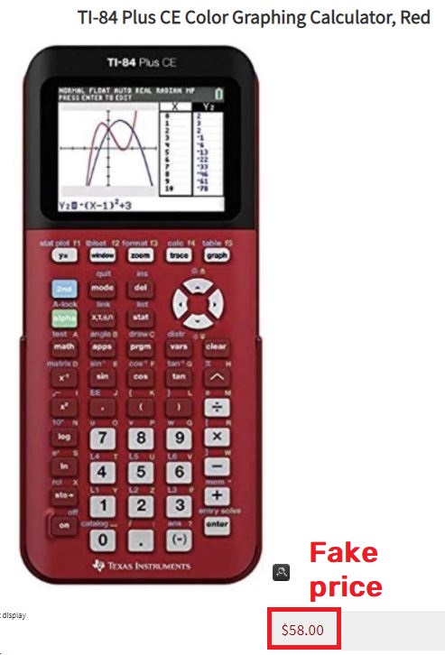 goshop kendall.today scam graphic calculator fake price