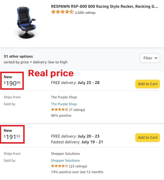 repawn gaming chair real price