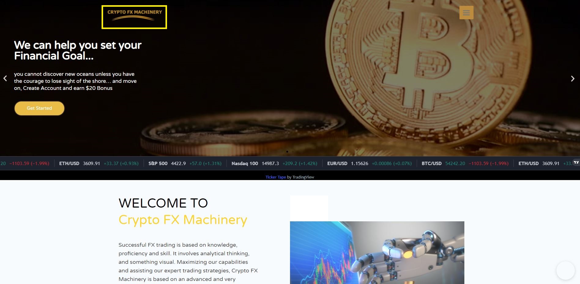 crypto fx machinery scam home page