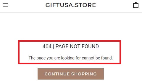 giftusa store scam 404 error