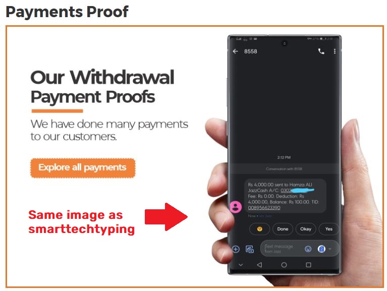 infobloxtyping scam fake payment proof