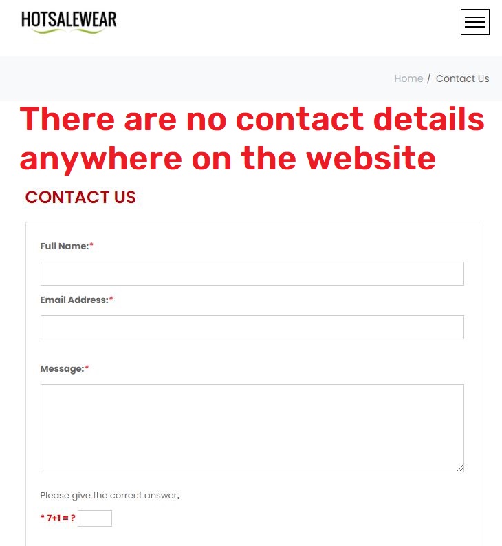 wholeit hotsalewear scam contact form