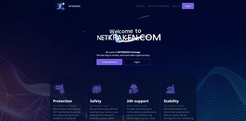 netkraken scam home page