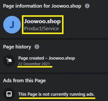 joowoo shop scam facebook page 4
