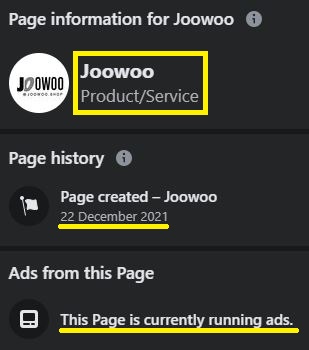 joowoo shop scam facebook page 2