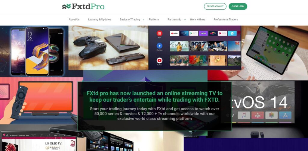 Fxtdpro scam home page