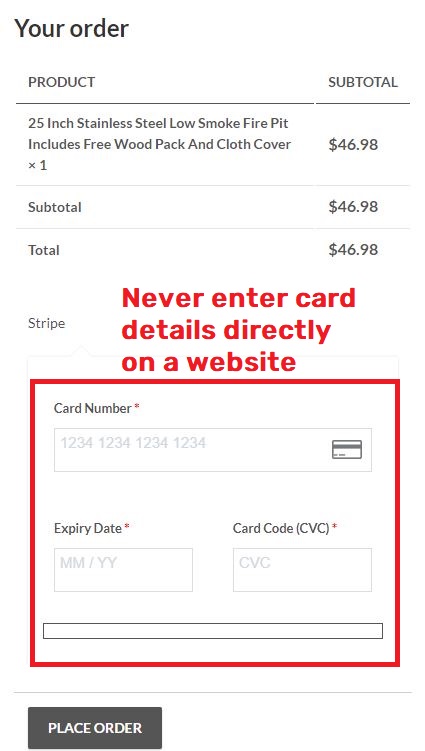 joowoo shop scam phishing form