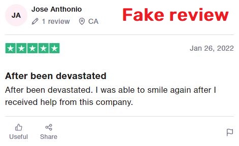 Expertfundsrecovery scam fake trustpilot review