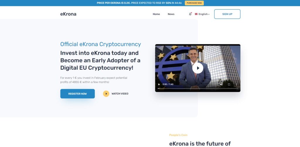 ekrona scam home page