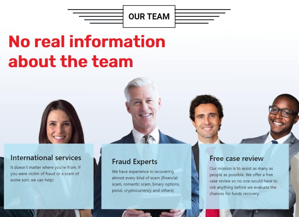 fundrecoveryintl scam fake team information