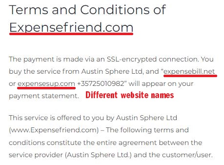 expensefriend Austin Sphere Ltd Clubhouse Solution Kft scam billing