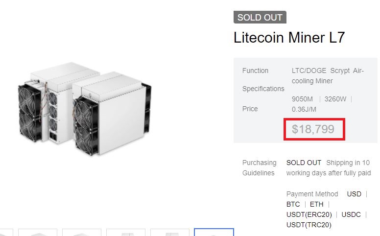 l7 miner real price
