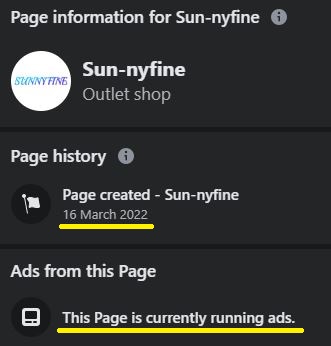 sunnyfine scam facebook 2