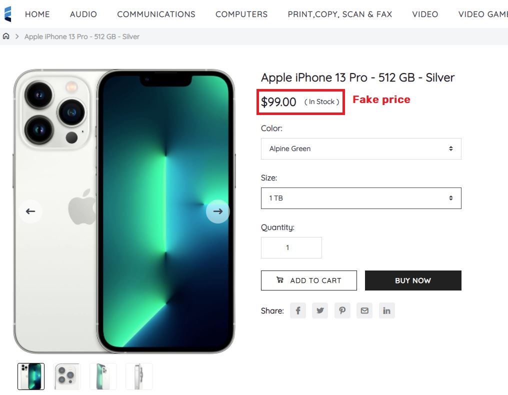Deoneshop scam iphone fake price