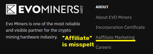 affiliate misspelling
