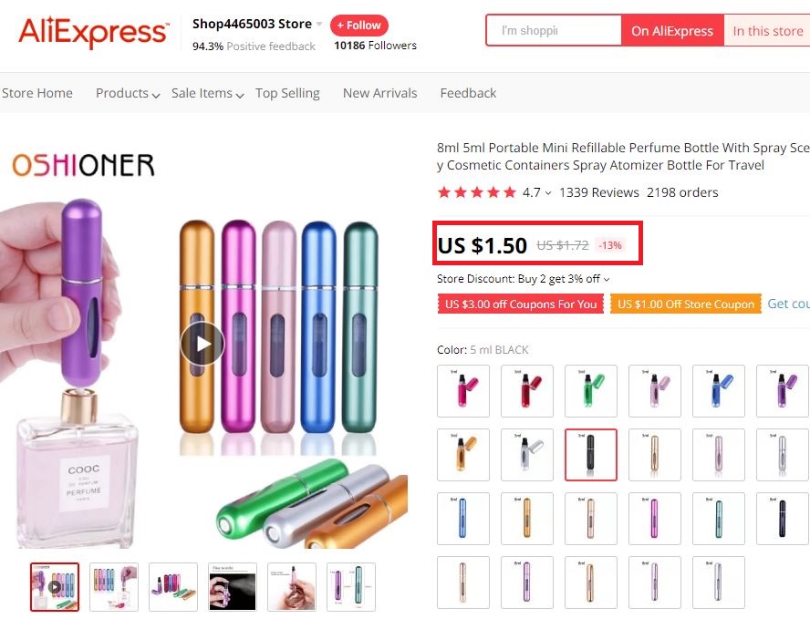 aliexpress perfume atomizer real price