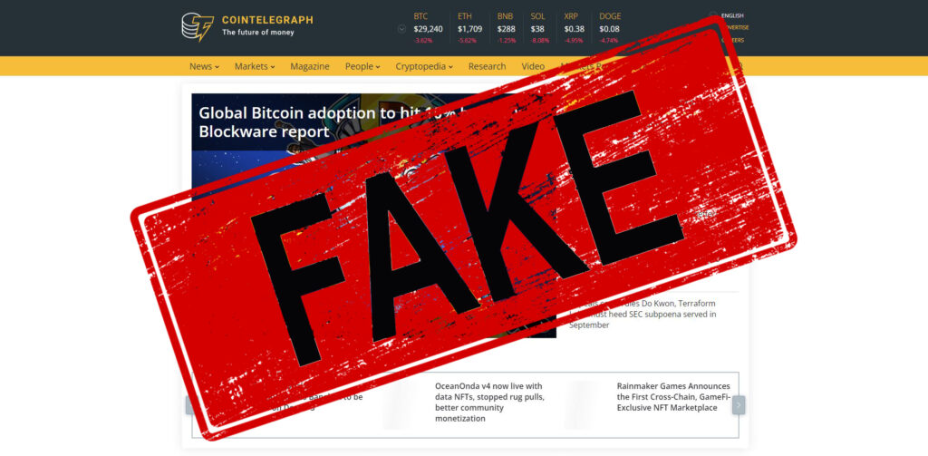fake crypto news sites