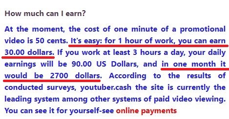 Youtuber Cash fake payment rates