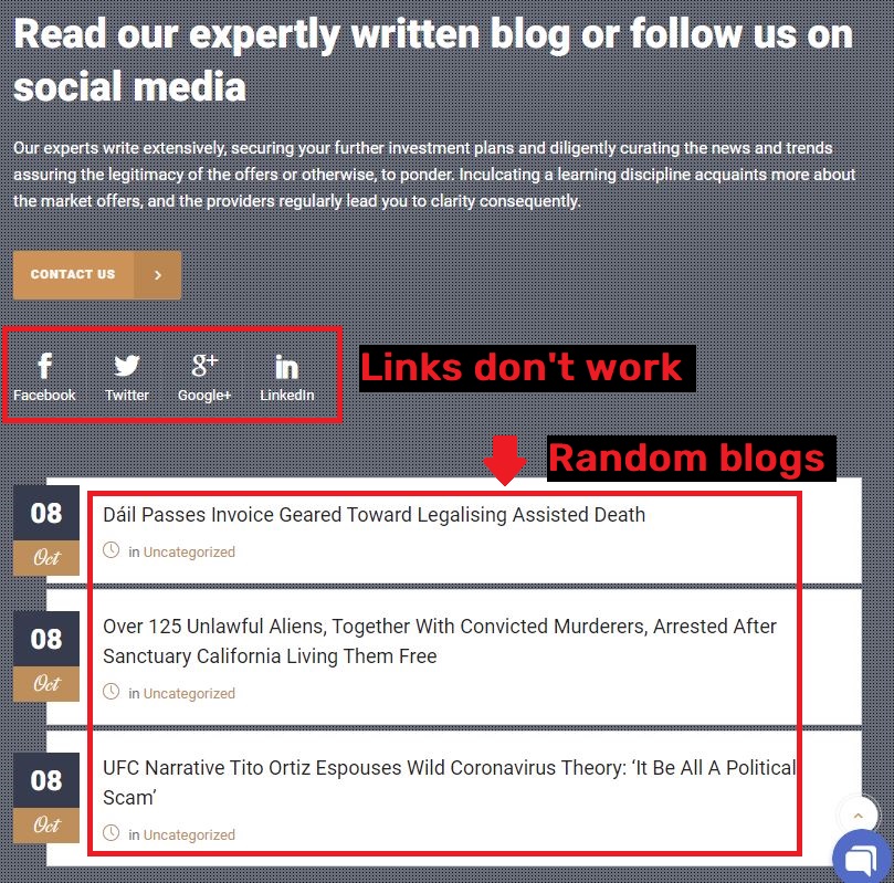 fake social media icons and blogs