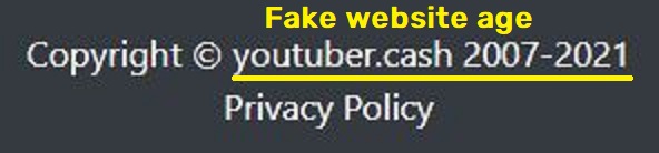 Youtuber Cash fake website age
