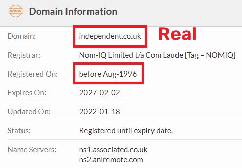 independent.co.uk whois