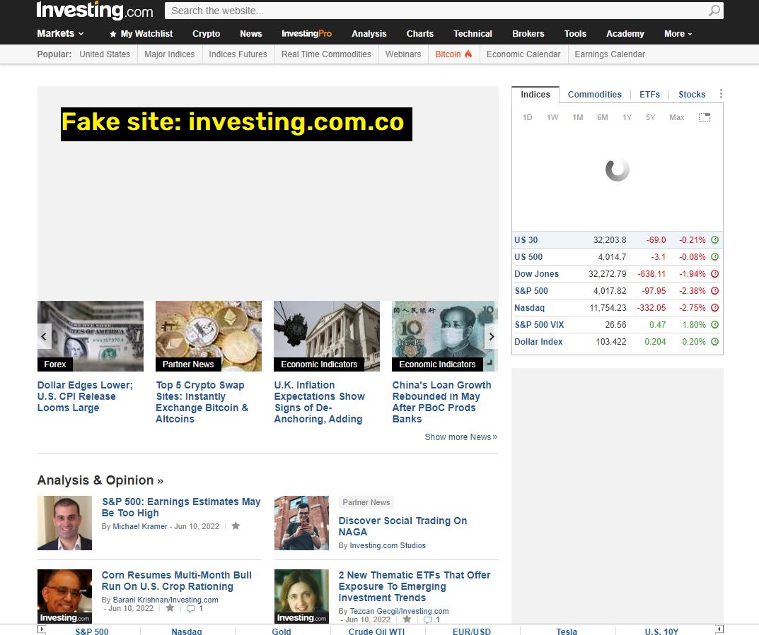 investing.com.co fake crypto news site
