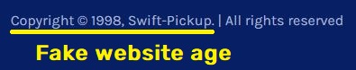 swift-pickup scam fake website age 1