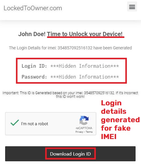 Lockedtoowner scam fake iphone unlock 2