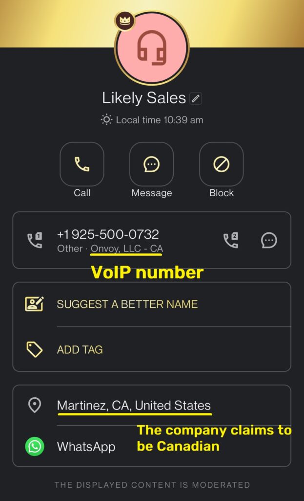 swift-pickup scam voip number