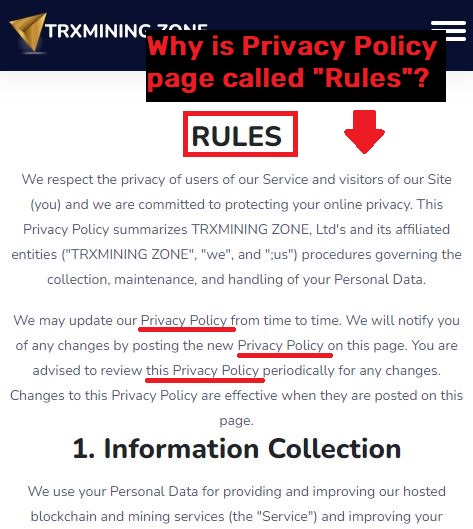 fake privacy policy