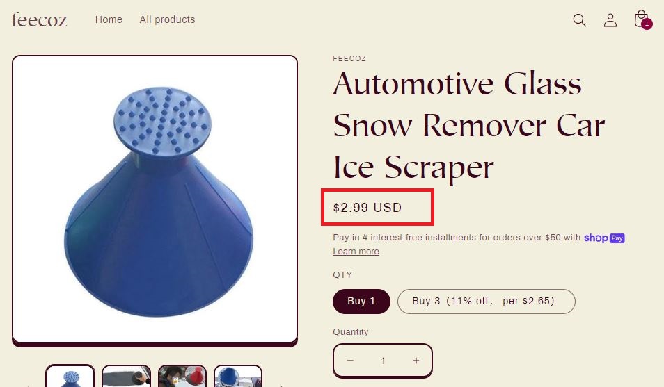 feecoz scam ice scraper