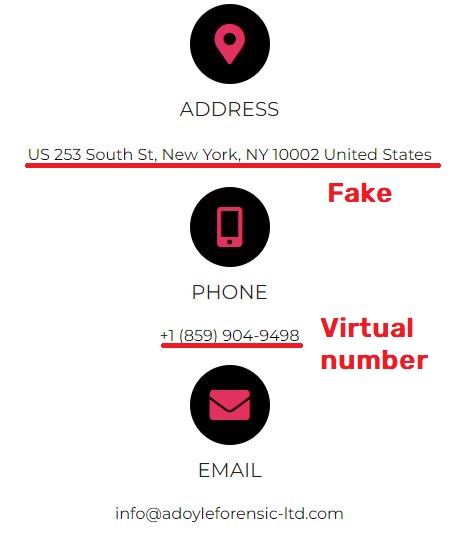 adoyleforensic-ltd scam contact details