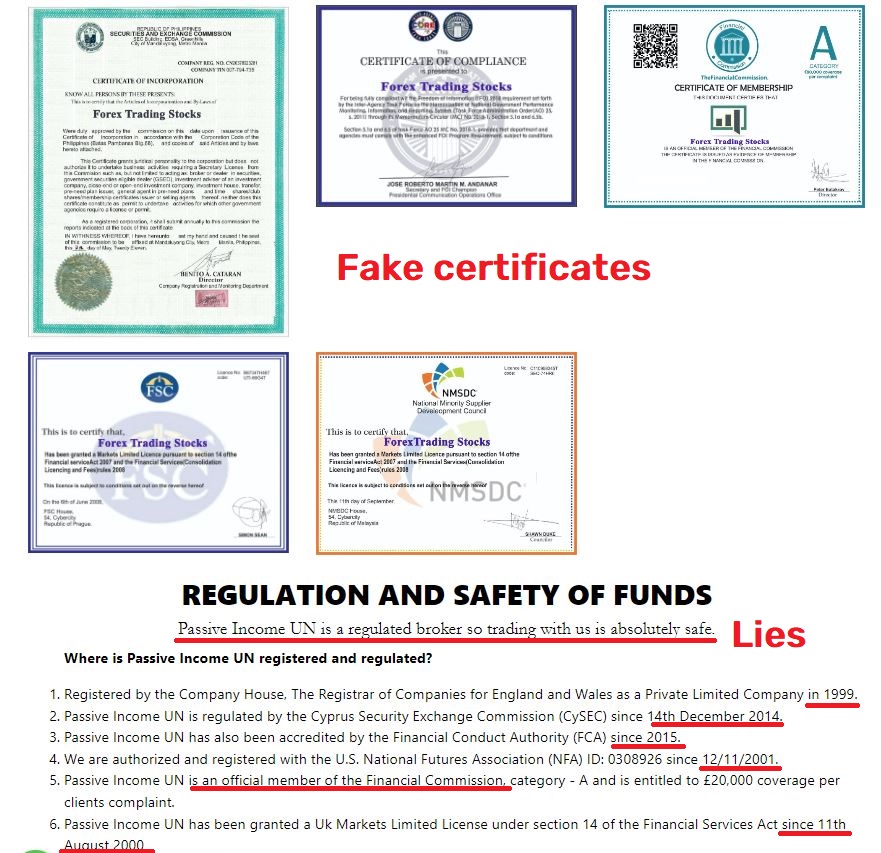 Fxtradingstocks scam fake certificates